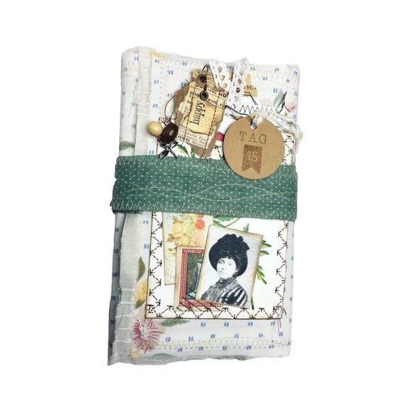 Writing Junk Journal Vintage Style Fabric Cover Diary Includes Ephemera No 15 u - Picture 1 of 10